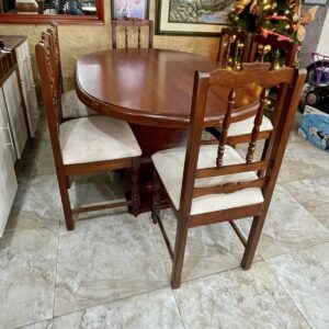 Oval wooden dining set