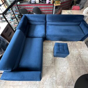 Elegant Blue living Room Set L Shape