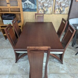 Wooden dining set with 6 chairs
