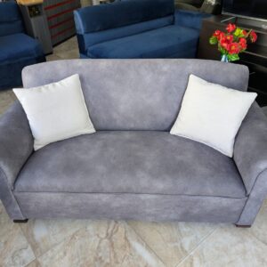 Gray loveseat with cushions
