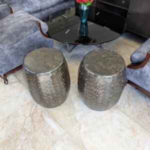 Metal barrel auxiliary tables
