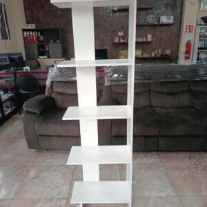 White melamine bookcase