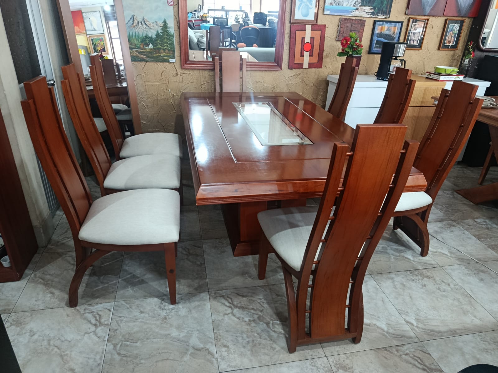 Classic/Modern Dining Set with 8 Chairs - Image 5