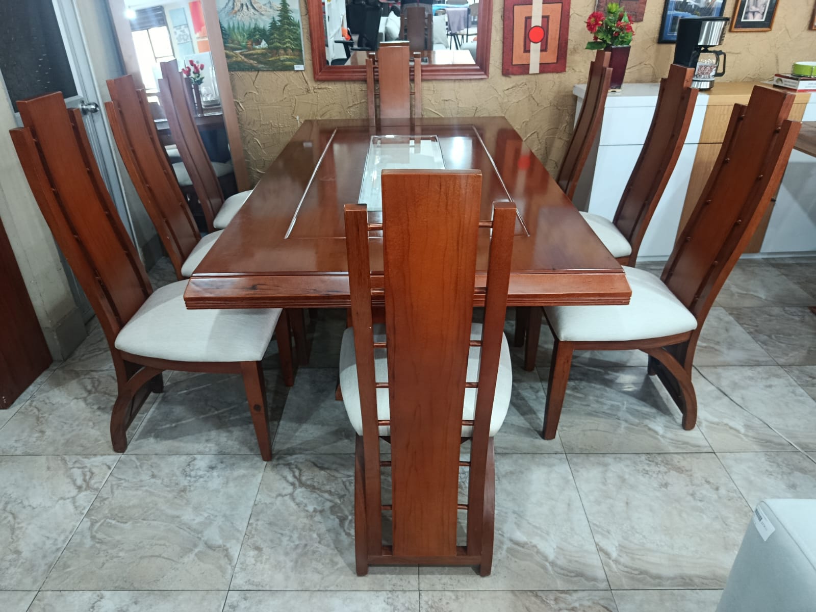 Classic/Modern Dining Set with 8 Chairs - Image 2