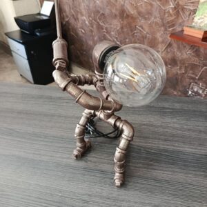 Industrial steampunk robot table lamp